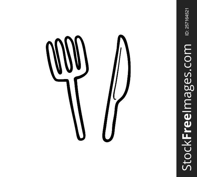 cartoon knife and fork. cartoon knife and fork
