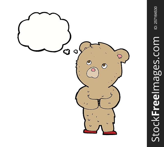 Cartoon Teddy Bear With Thought Bubble