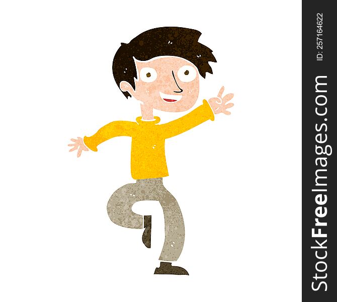 Cartoon Excited Boy Dancing