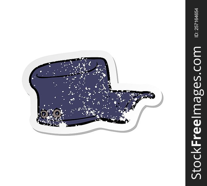 retro distressed sticker of a cartoon uniform hat