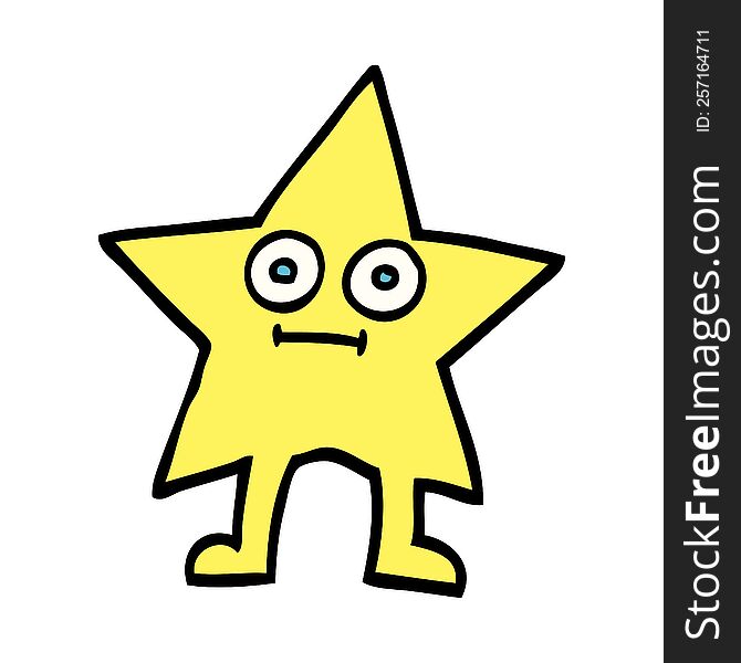 hand drawn doodle style cartoon star character