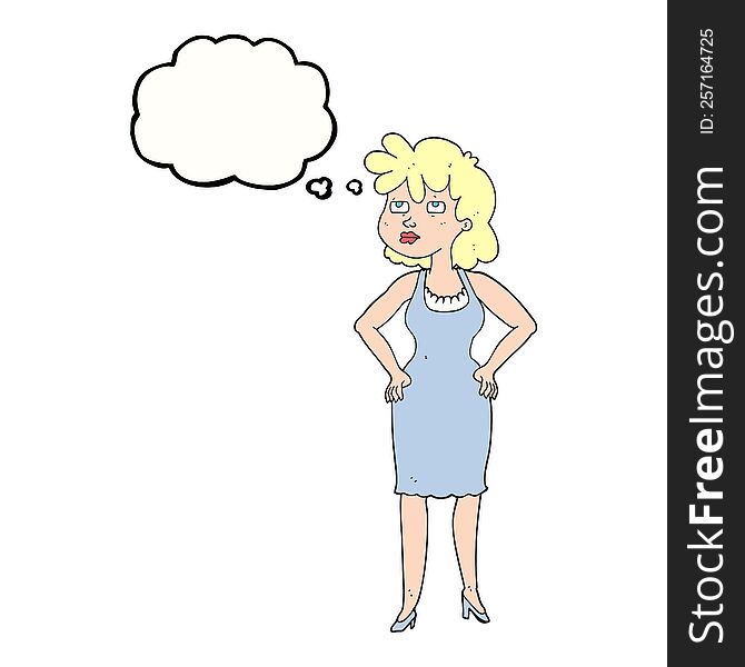 Thought Bubble Cartoon Annoyed Woman