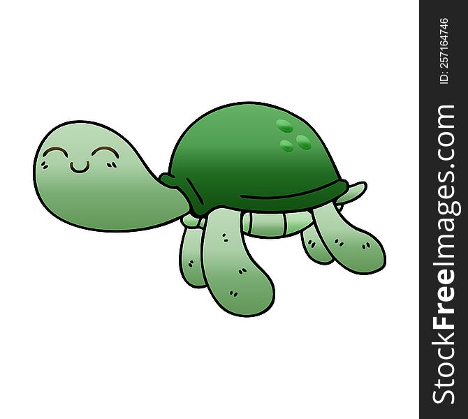 gradient shaded quirky cartoon turtle. gradient shaded quirky cartoon turtle