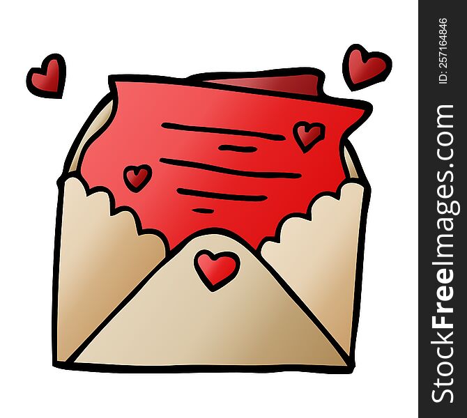 cartoon doodle love letter