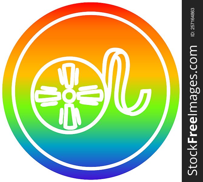 movie film reel circular icon with rainbow gradient finish. movie film reel circular icon with rainbow gradient finish