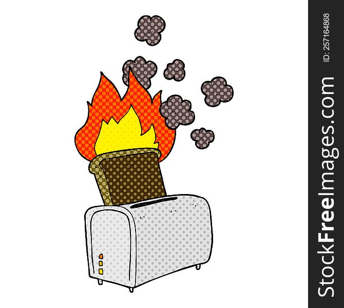 freehand drawn cartoon burnt toast