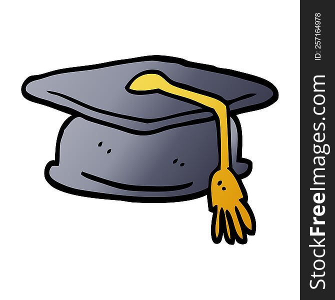 Vector Gradient Illustration Cartoon Graduation Hat