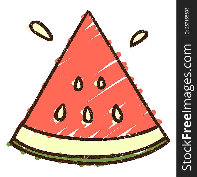 Watermelon Slice Chalk Drawing