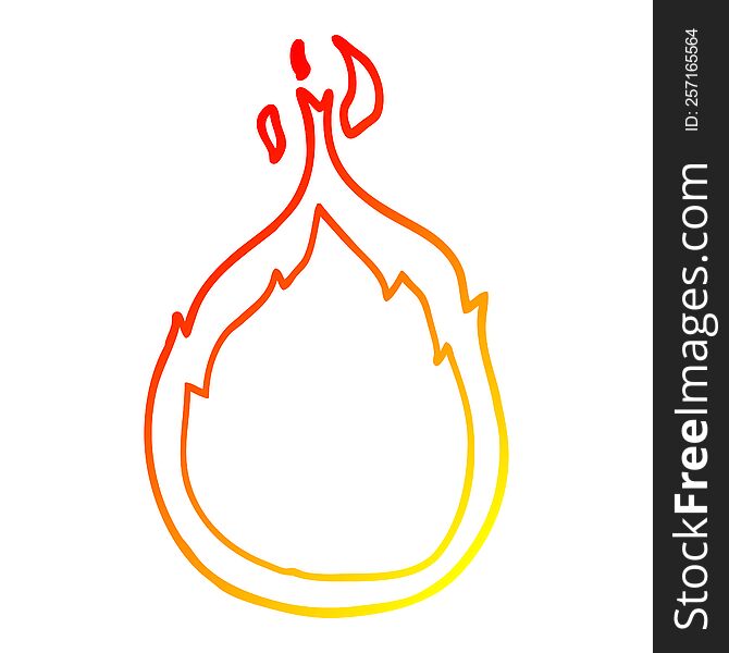 warm gradient line drawing of a cartoon flames