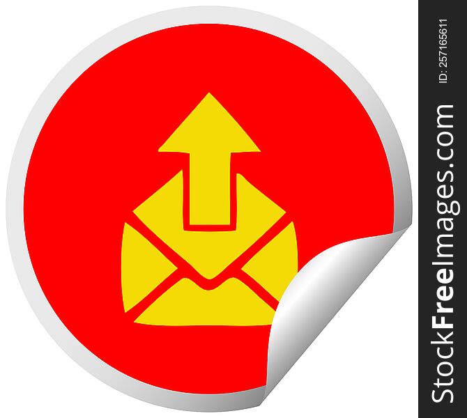 Circular Peeling Sticker Cartoon Email Sign