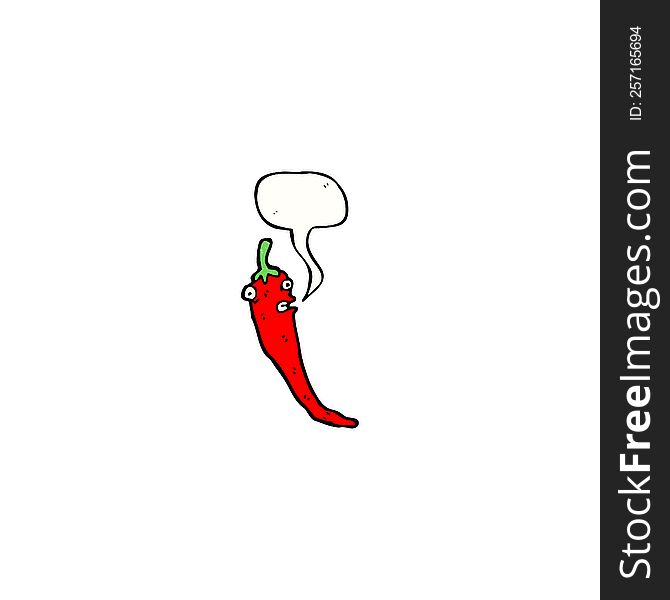 chili pepper with speech bubble