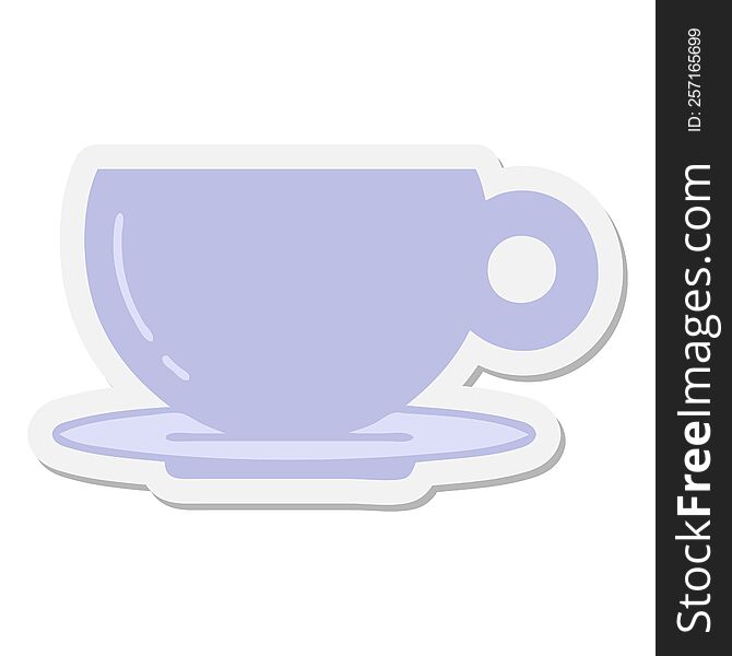 coffee or tea cup sticker