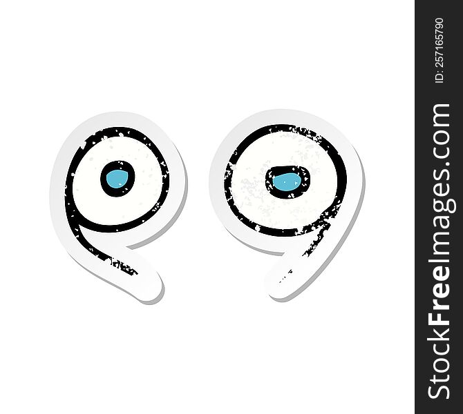 retro distressed sticker of a cartoon eyes