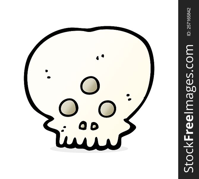 cartoon mystic skull