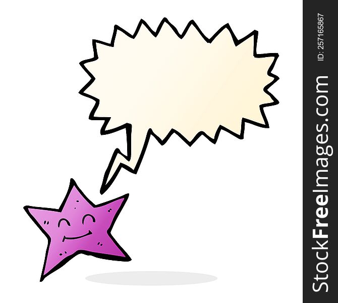 cartoon star character with speech bubble