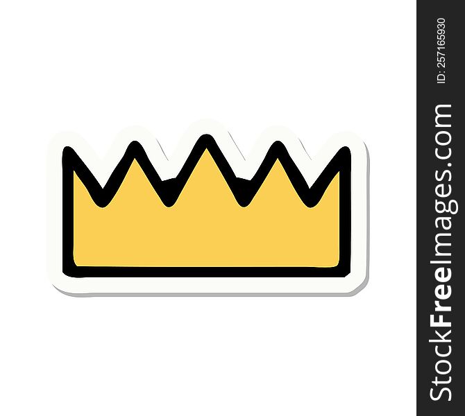 sticker of tattoo in traditional style of a crown. sticker of tattoo in traditional style of a crown