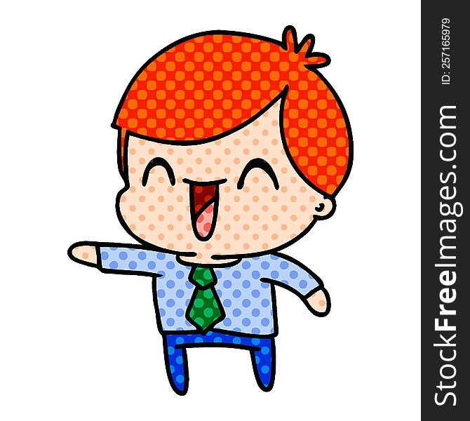 cartoon of kawaii man in suit