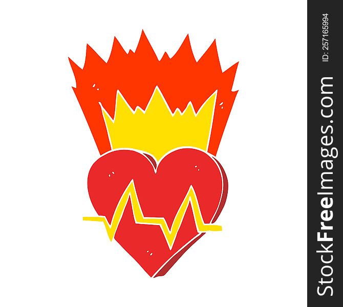 flat color illustration of heart rate. flat color illustration of heart rate