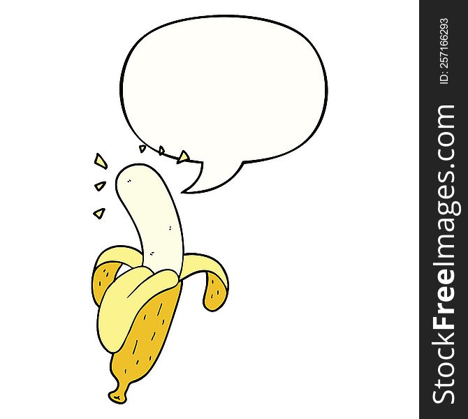 cartoon banana with speech bubble. cartoon banana with speech bubble