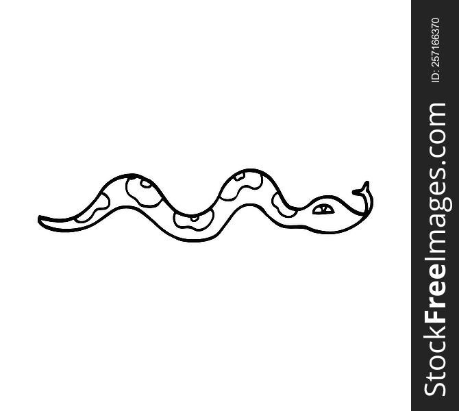 Line Drawing Cartoon Snake