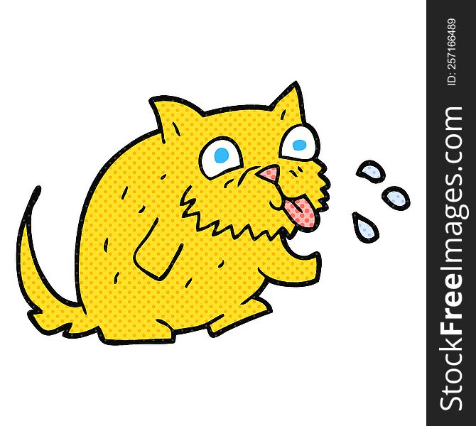 Cartoon Cat Blowing Raspberry