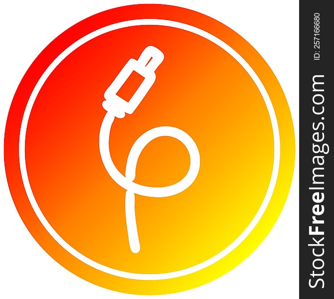 Electrical Plug Circular In Hot Gradient Spectrum