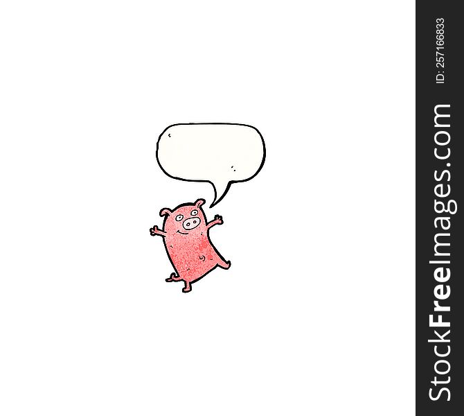 cartoon pig with speech bubble