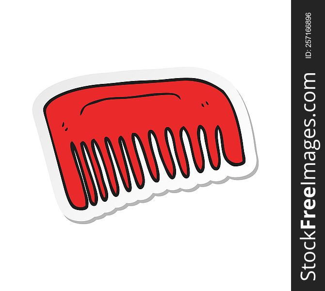 Sticker Of A Cartoon Comb