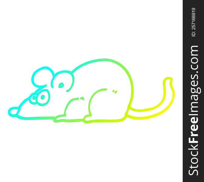 Cold Gradient Line Drawing Cartoon Rat