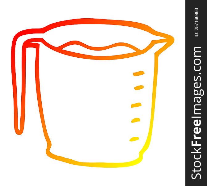 warm gradient line drawing of a cartoon jug