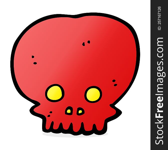 Cartoon Spooky Skull Symbol