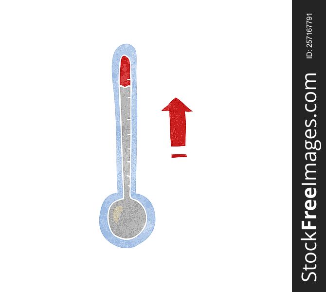 retro cartoon rising temperature