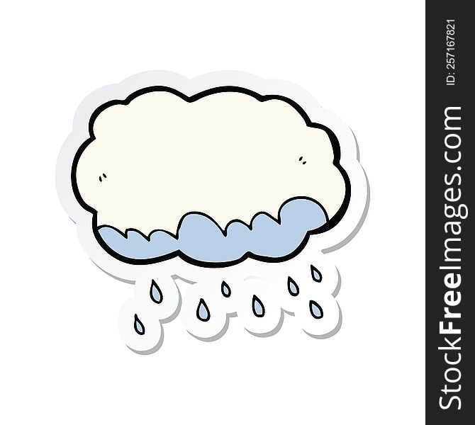 Sticker Of A Cartoon Rain Cloud