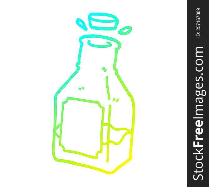 cold gradient line drawing of a cartoon drink in decanter