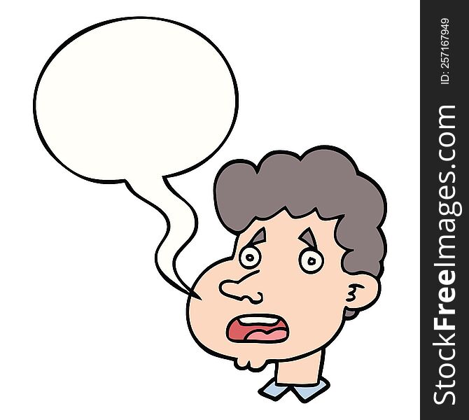 Cartoon Shocked Man And Speech Bubble