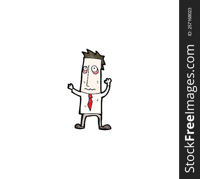 cartoon stressed out businessman