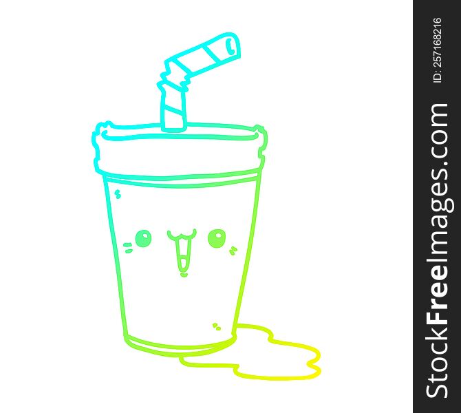 Cold Gradient Line Drawing Cute Cartoon Soda