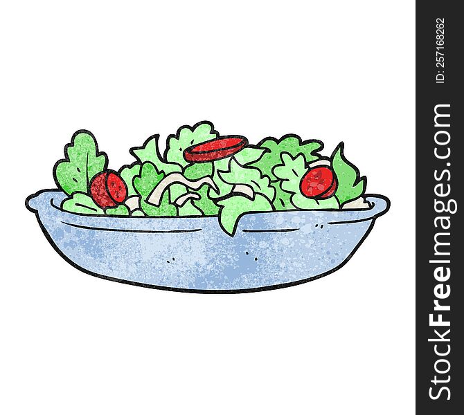 freehand textured cartoon salad