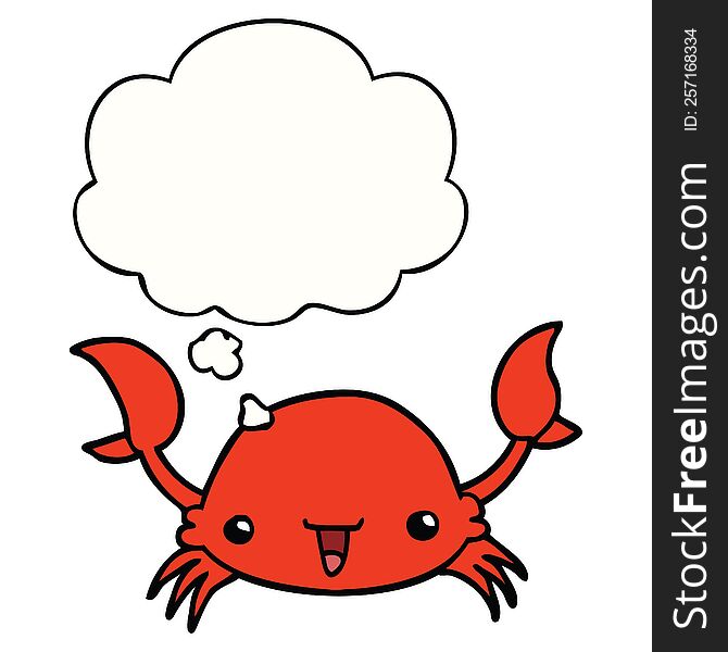 Cartoon Crab And Thought Bubble