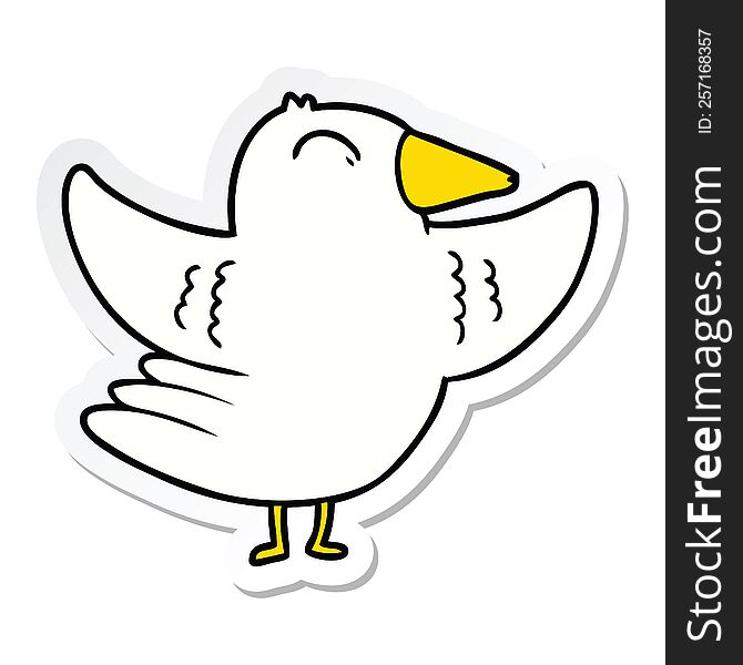 Sticker Of A Cartoon Bird