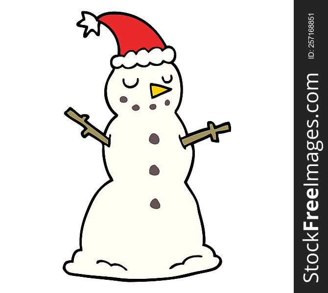 cartoon christmas snowman