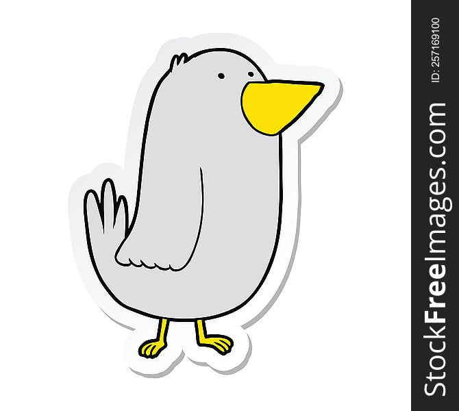 sticker of a cartoon bird