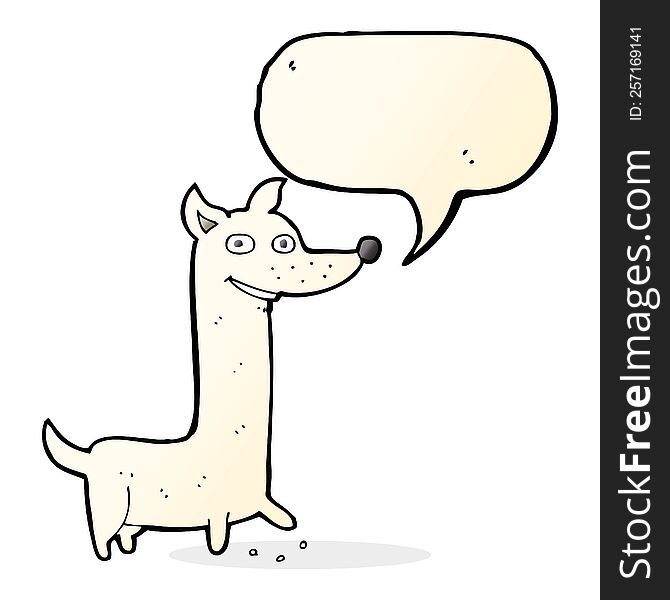 Funny Cartoon Dog With Speech Bubble