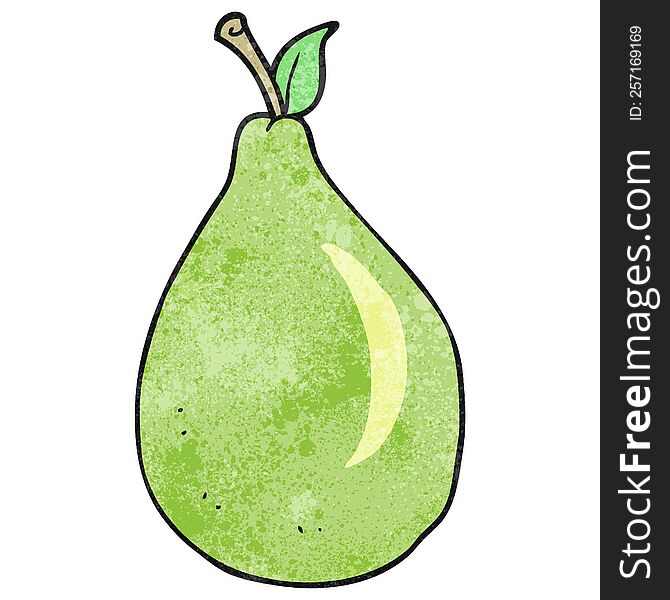 freehand textured cartoon pear