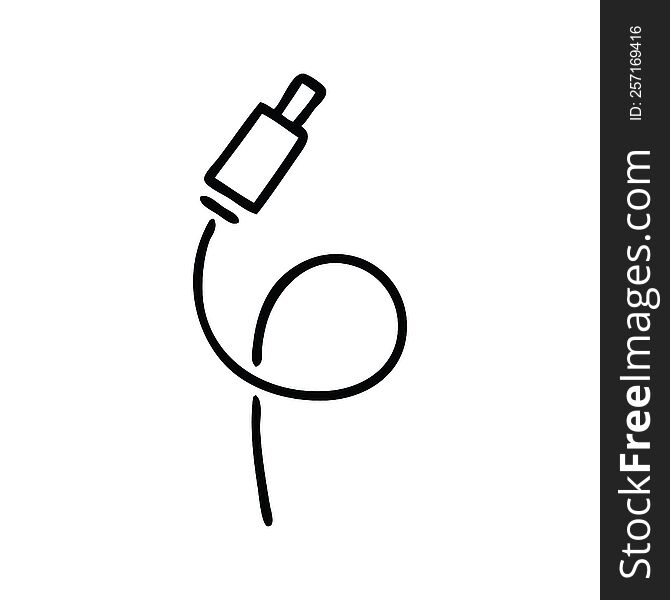 line drawing cartoon of a audio wire