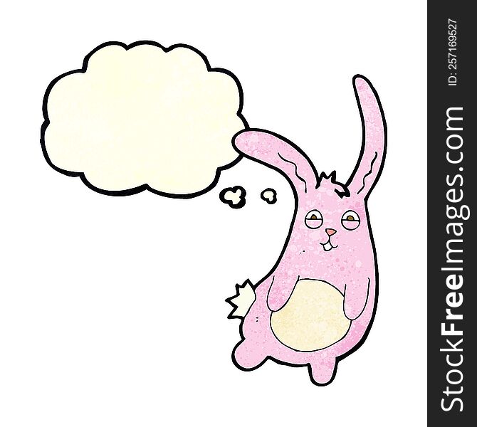 Funny Cartoon Rabbit With Thought Bubble