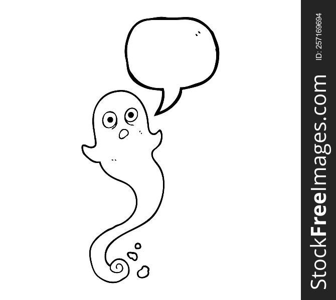Speech Bubble Cartoon Halloween Ghost