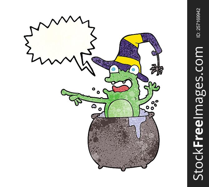 Speech Bubble Textured Cartoon Halloween Toad