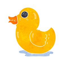 Retro Cartoon Rubber Duck Royalty Free Stock Image