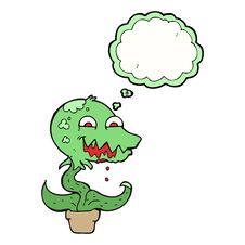 Thought Bubble Cartoon Monster Plant Royalty Free Stock Image